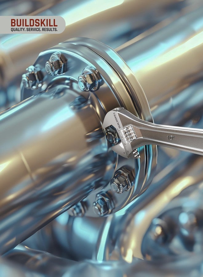 BUILDSKILL مفتاح ربط قابل للتعديل من BUILDSKILL بطول 250 مم وطول 10 بوصات | مصنوع من فولاذ الكروم والفاناديوم | للاستخدام المهني والمنزلي | أحادي الجانب | أدوات سباكة مقاومة للصدأ | مفتاح ربط قابل للتعديل بمقياس محفور بالليزر (ضمان 6 أشهر) - Image 5